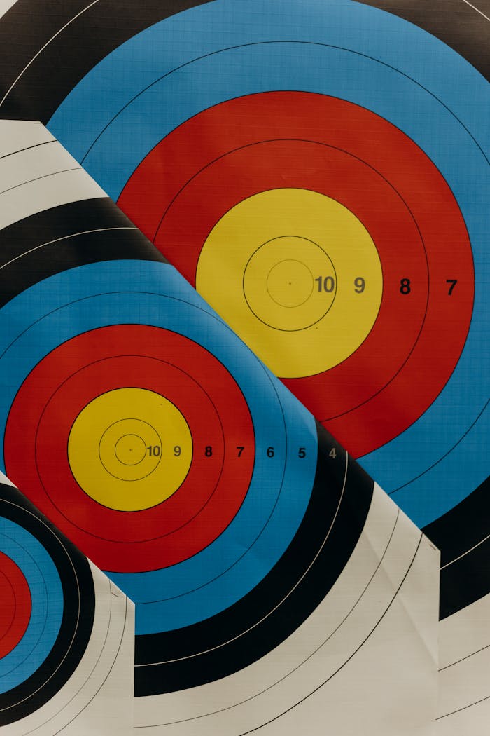 portfolio-02 Detailed view of vibrant archery targets, ideal for precision sports themes.